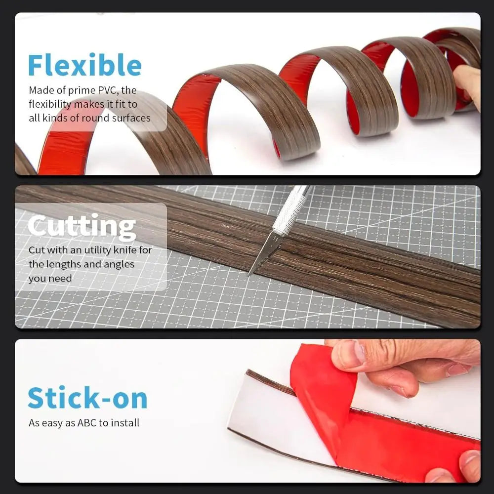 Self-Adhesive PVC Floor Transition Strip – Wood Grain Trim