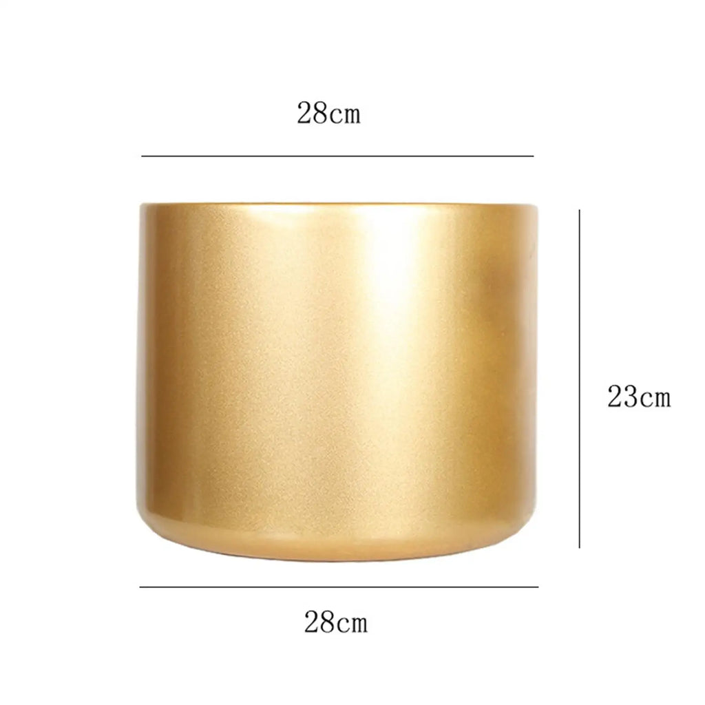 Golden Metal Chinese Flower Pot – Lunar New Year Vase Decor