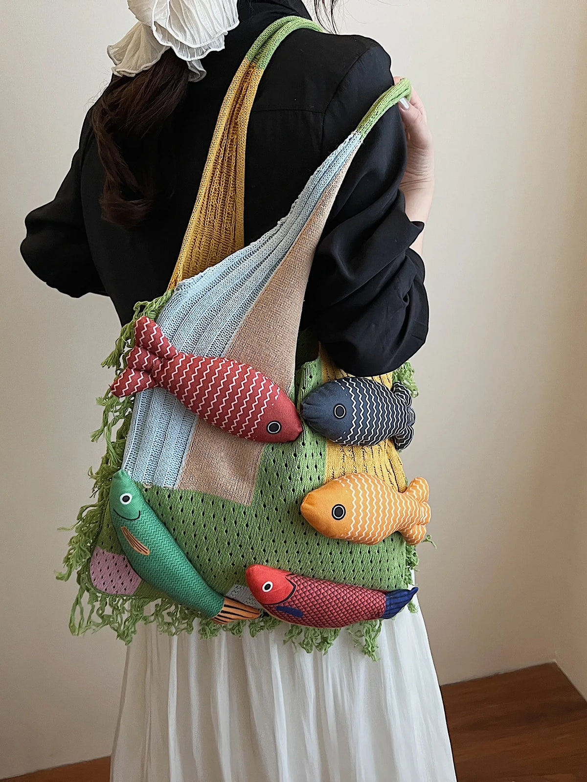 Women's Woven Tote Bag – Casual Chic Shoulder Bag