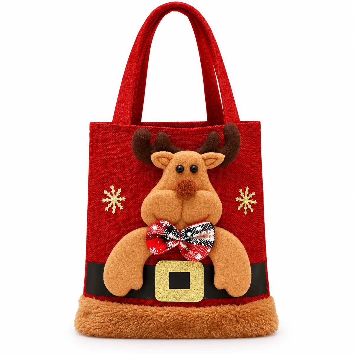 4-Pack Reusable Christmas Gift Tote Bags – Holiday Set