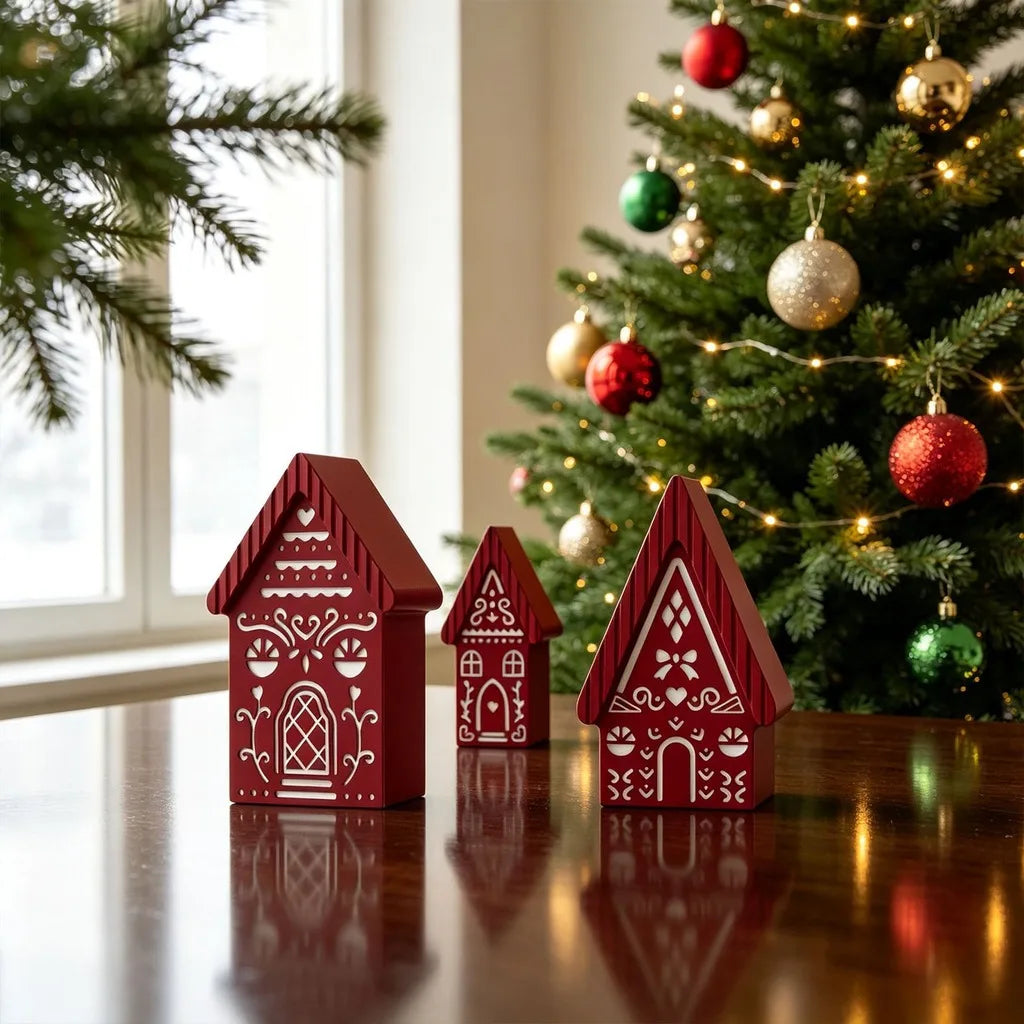 8-Cavity Christmas House Silicone Mold – Candles, Resin & Crafts