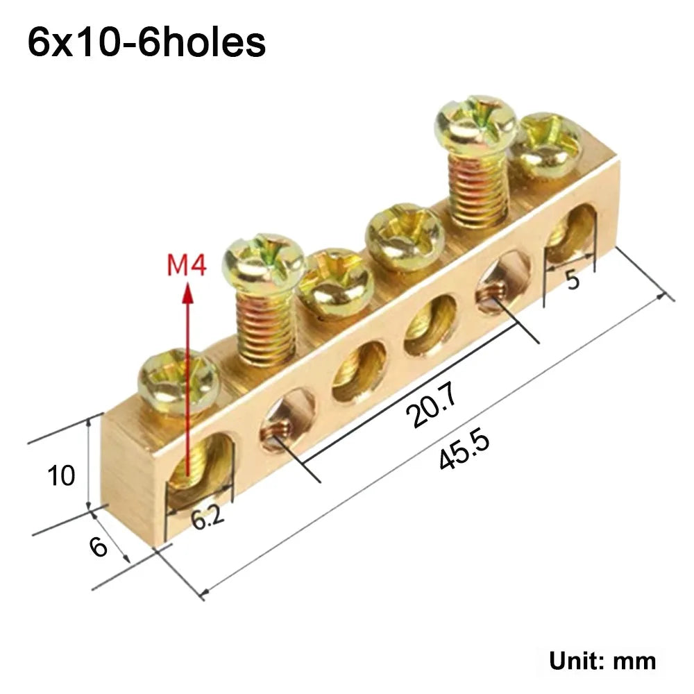 Copper Bus Bar Terminal Block – Brass Screw Wire Connector
