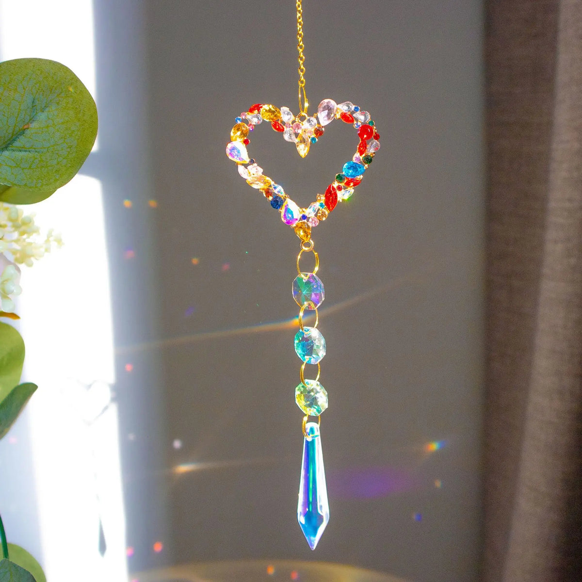 Rainbow Diamond Sun Catcher – Butterfly, Star & Love Decor