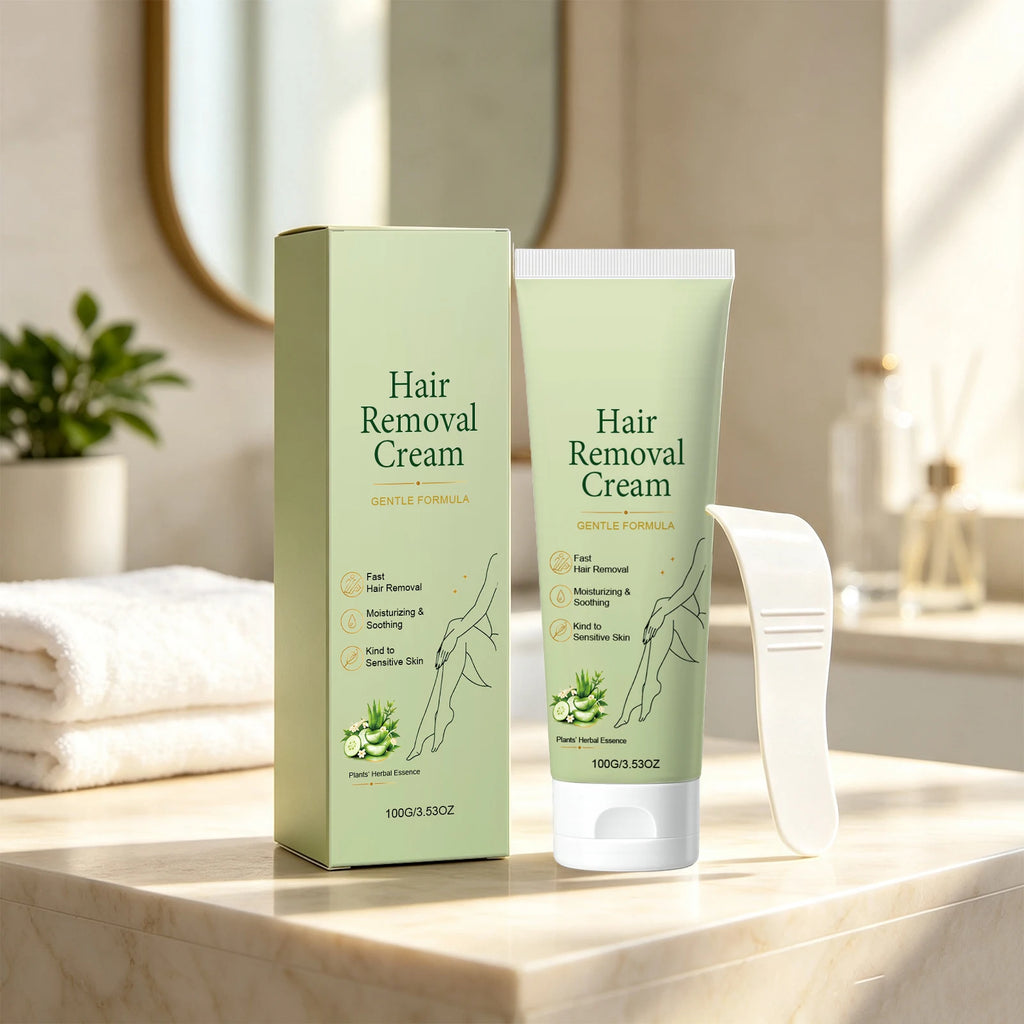 Herbal Depilatory Cream – Legs, Arms & Underarms + Scraper