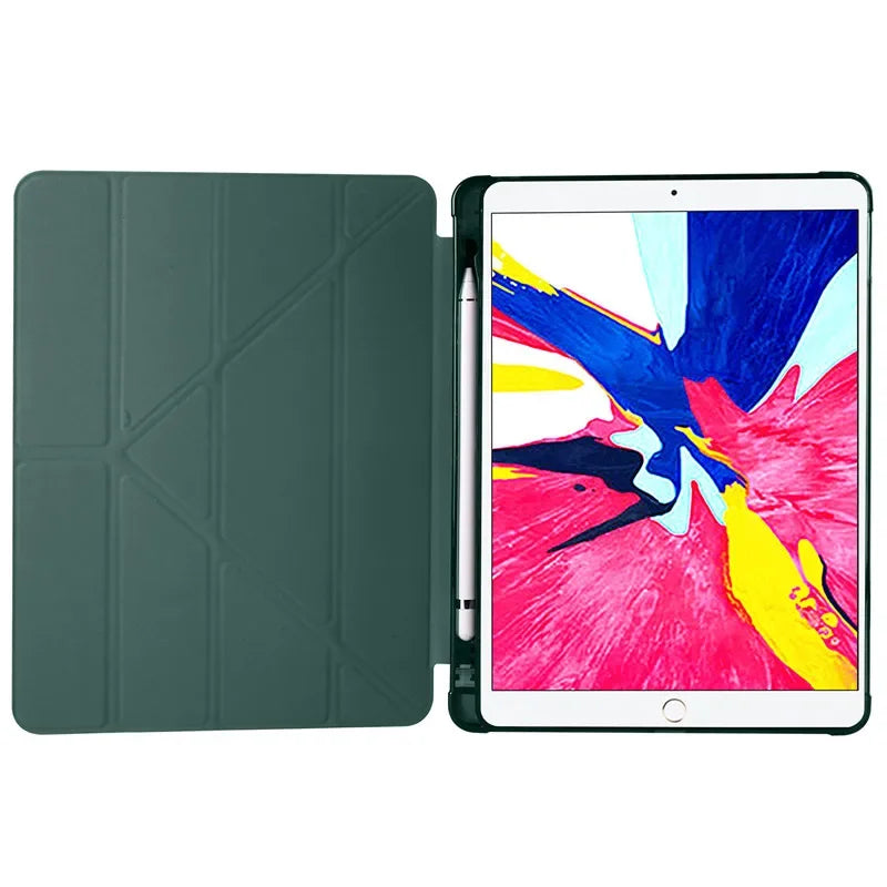 VIGENCIA iPad PU Leather Folio Case with Pen Holder Stand