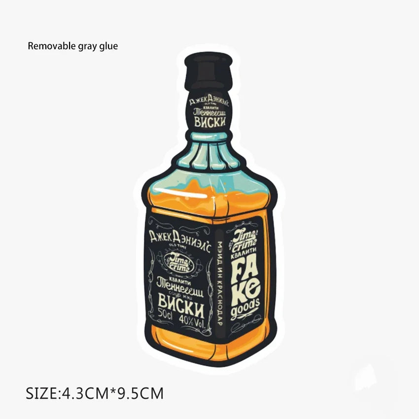 PVC Waterproof Bottle Pattern Sticker – Laptop & Bag Decal