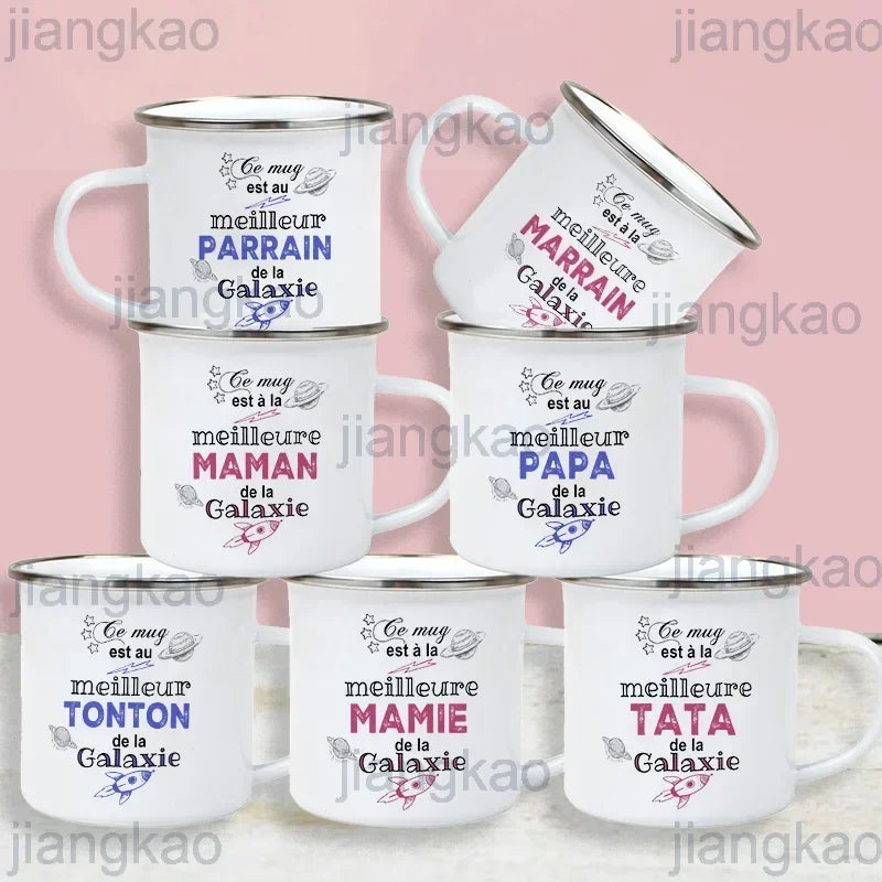 Family Title Enamel Camping Mug – Birthday Gift for Family