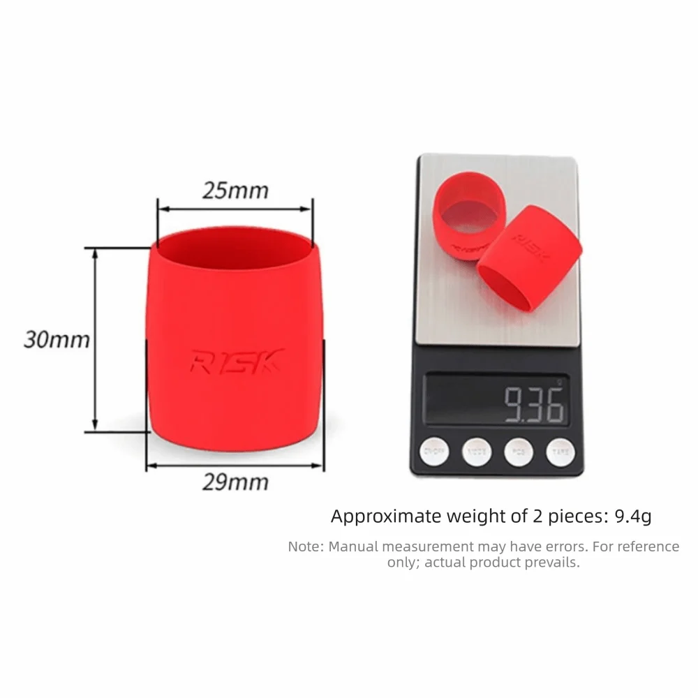 2-Pack Silicone Bicycle Handlebar Fixing Rings – Black & Red