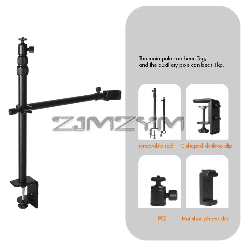Aluminum Alloy Desk Mount Stand C-Clamp 360° Ballhead Camera