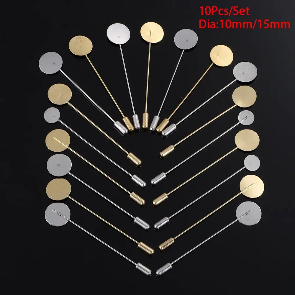 10-Piece Cameo Pin Brooch Set | DIY Jewelry Cabochon Trays