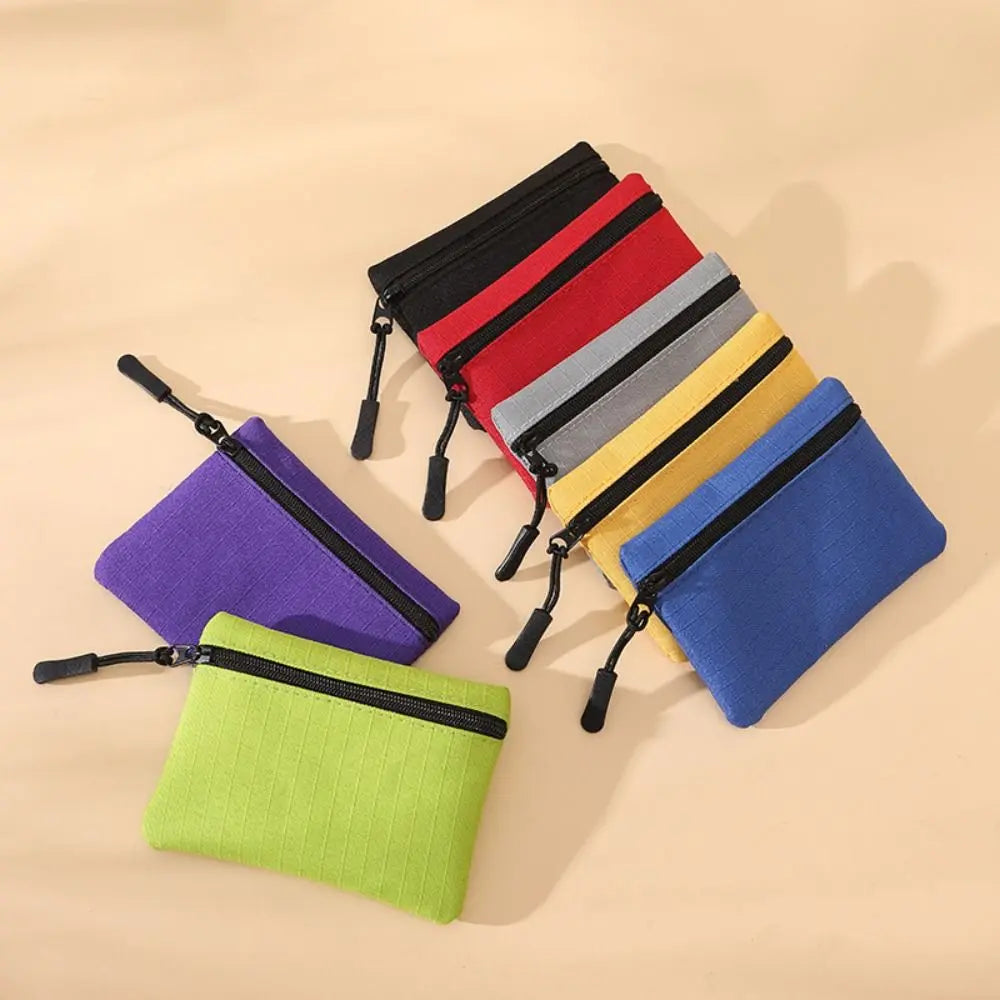 Unisex Mini Canvas Coin Purse – Zipper Wallet & Key Pouch