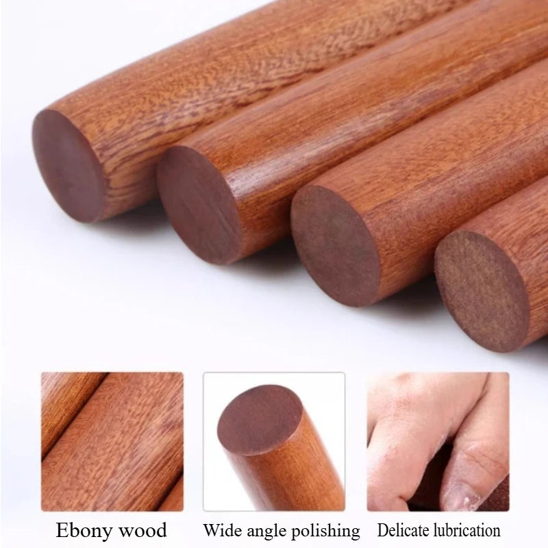 Ebony Wood Rolling Pin 30/50/60cm – One-Piece Solid Wood