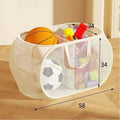 Large Fabric Storage Basket with Side Pocket & Handle