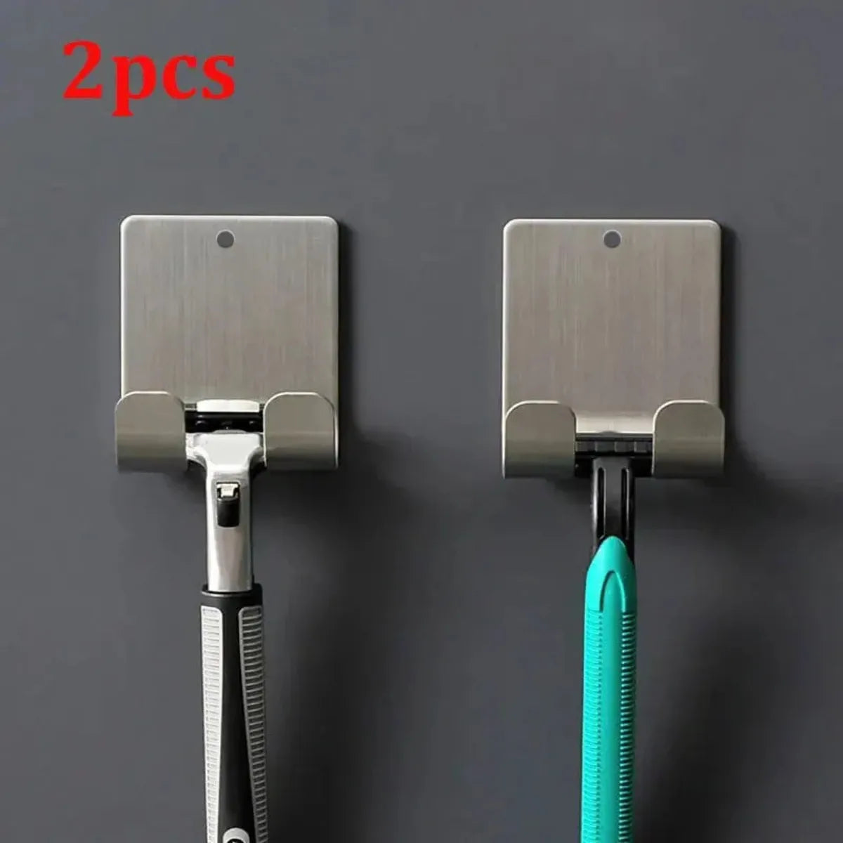 2-Pack Stainless Steel Razor Holder & Bathroom Shaving Organizer