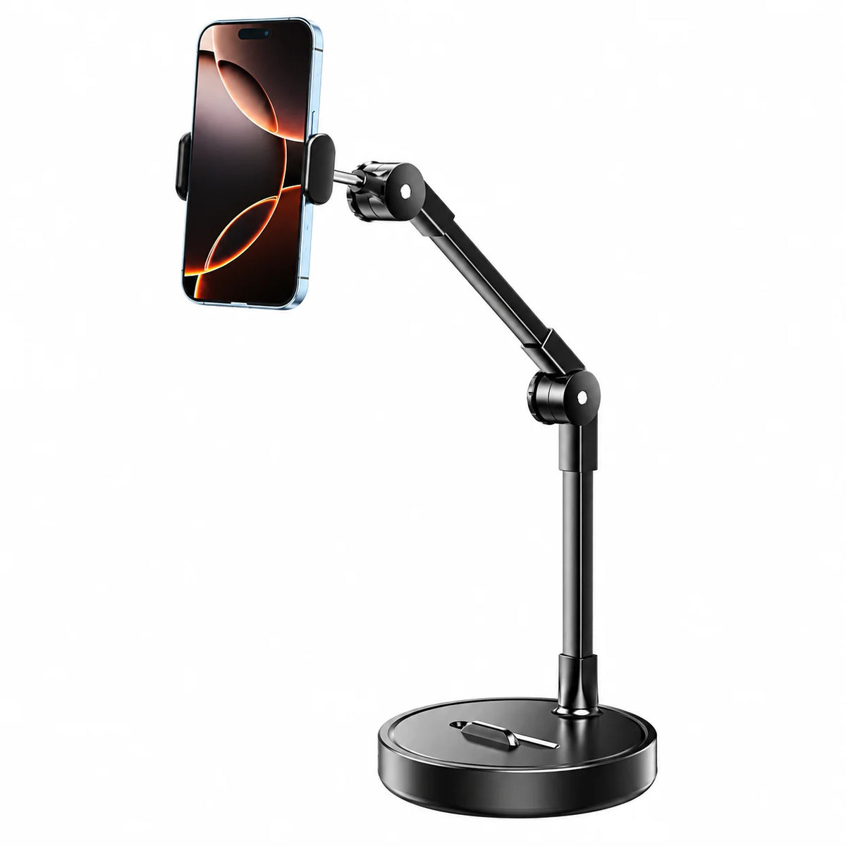 Adjustable Folding Phone Stand with Telescopic Rotating Arm
