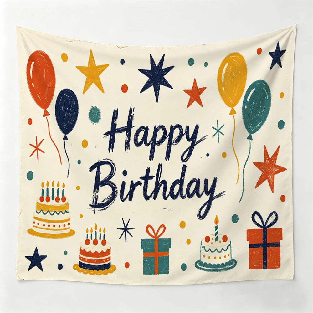 Golden Tulip Pearl Birthday Party Backdrop Hanging Cloth