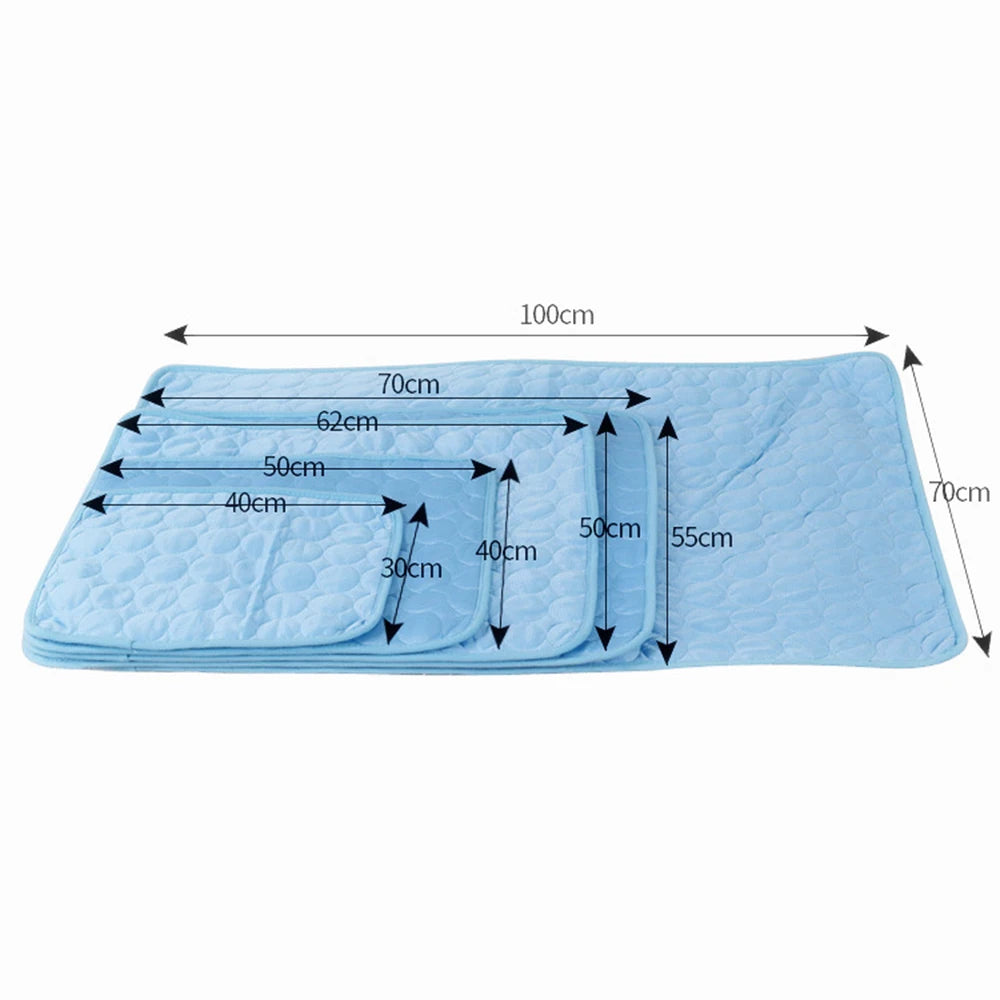 Ice Silk Pet Cooling Mat for Dogs & Cats – 6 Sizes & Colors