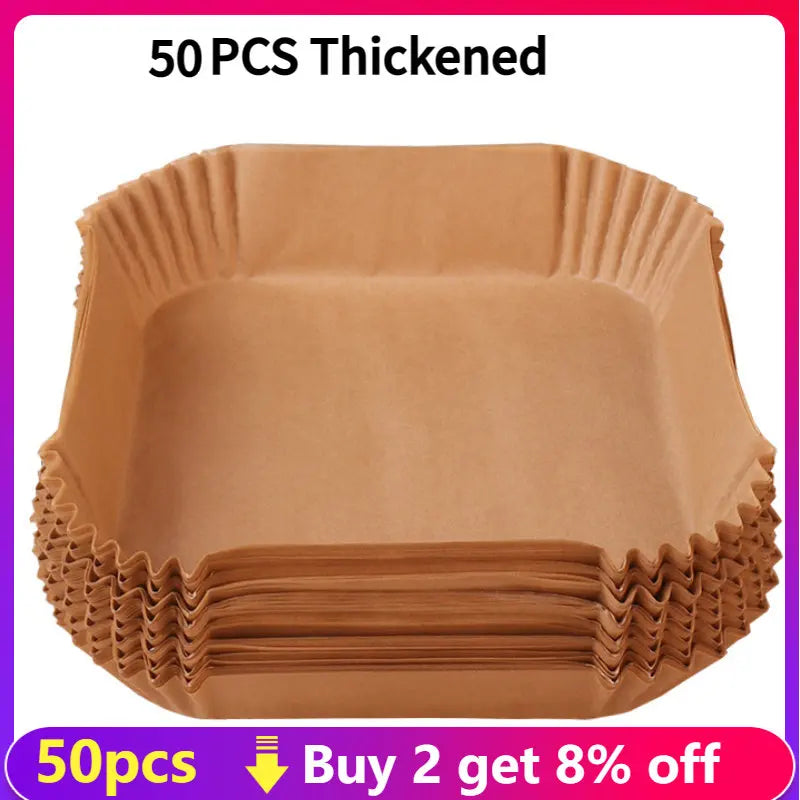 50-Pack Air Fryer Disposable Parchment Paper Liners