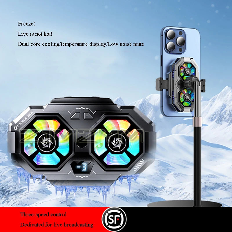 Dual-Fan Semiconductor Phone Cooler – iPhone & Android