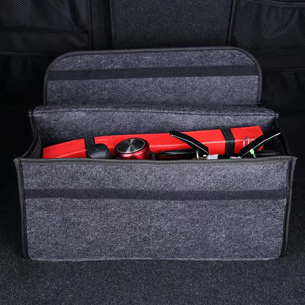 Black Felt Car Trunk Organizer – Foldable Storage Box