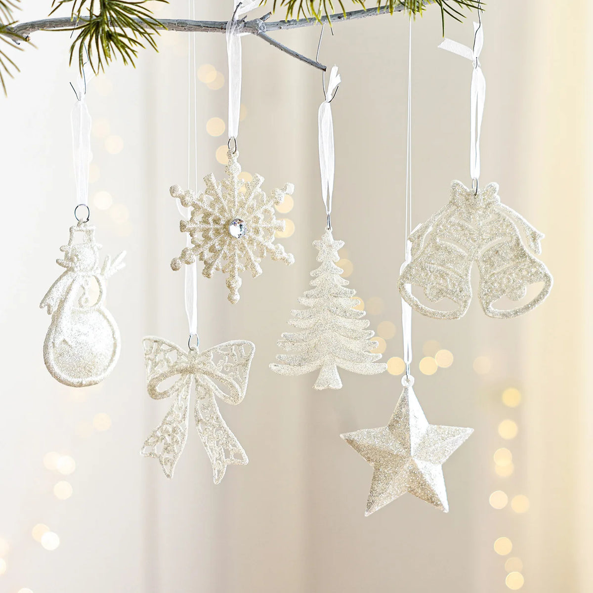 White Snowman Christmas Bell Ornament – Holiday Tree Decor