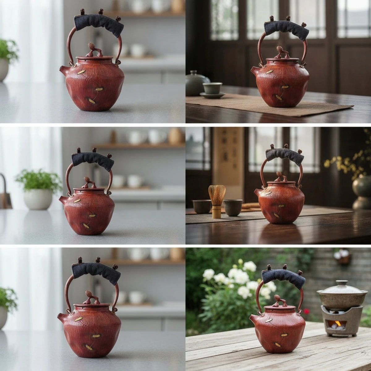 Copper Tea Kettle with Lid | Induction Compatible Retro Kettle