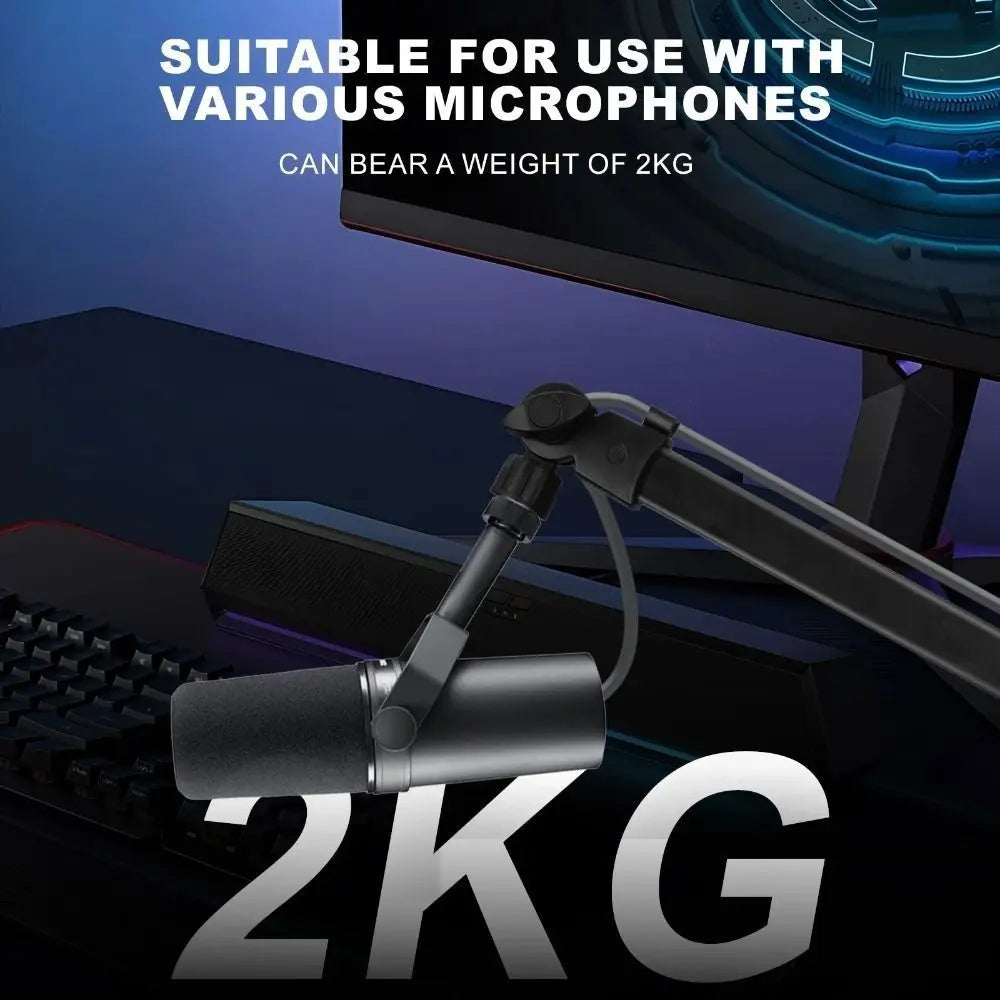 360° Adjustable Microphone Boom Arm Desktop Stand | RGB & Normal