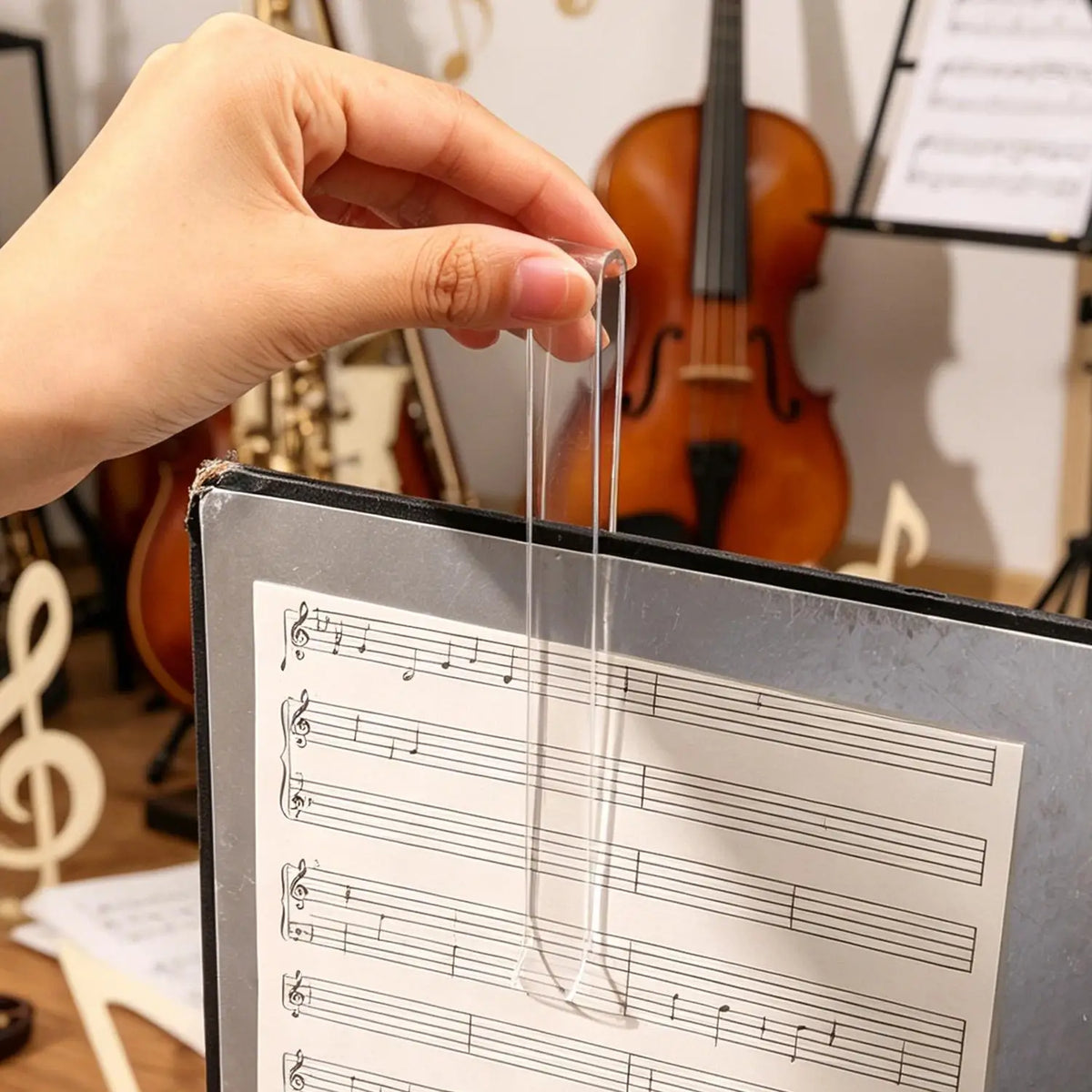Transparent Acrylic Sheet Music Clips for Music Stand (2/4 Pack)