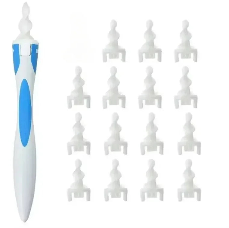 Spiral Silicone Ear Cleaner Set – 16 Soft Replacement Heads