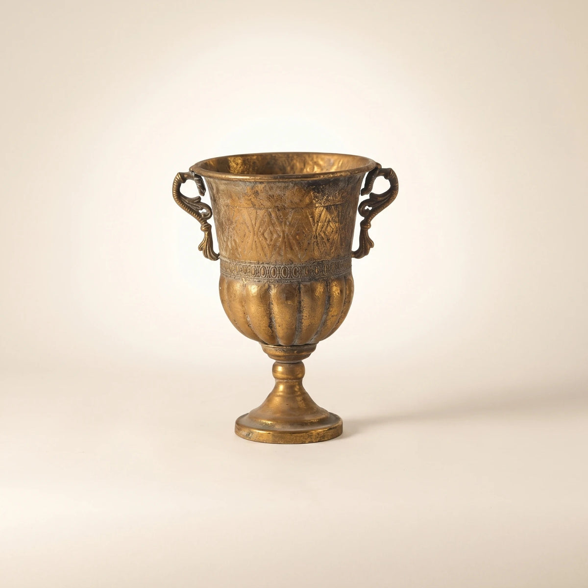 Tall Metal Urn Vase with Handles | Wedding & Home Decor