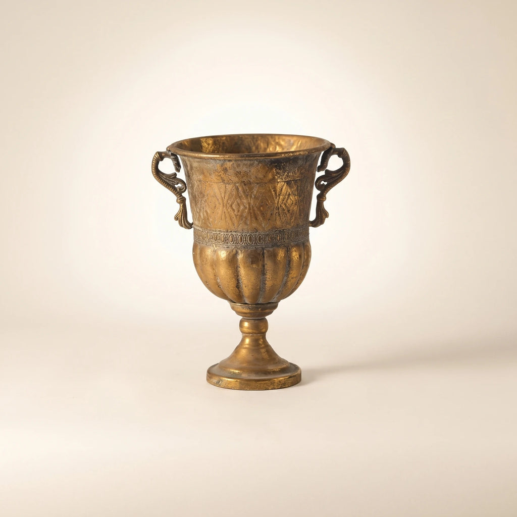 Tall Metal Urn Vase with Handles | Wedding & Home Decor