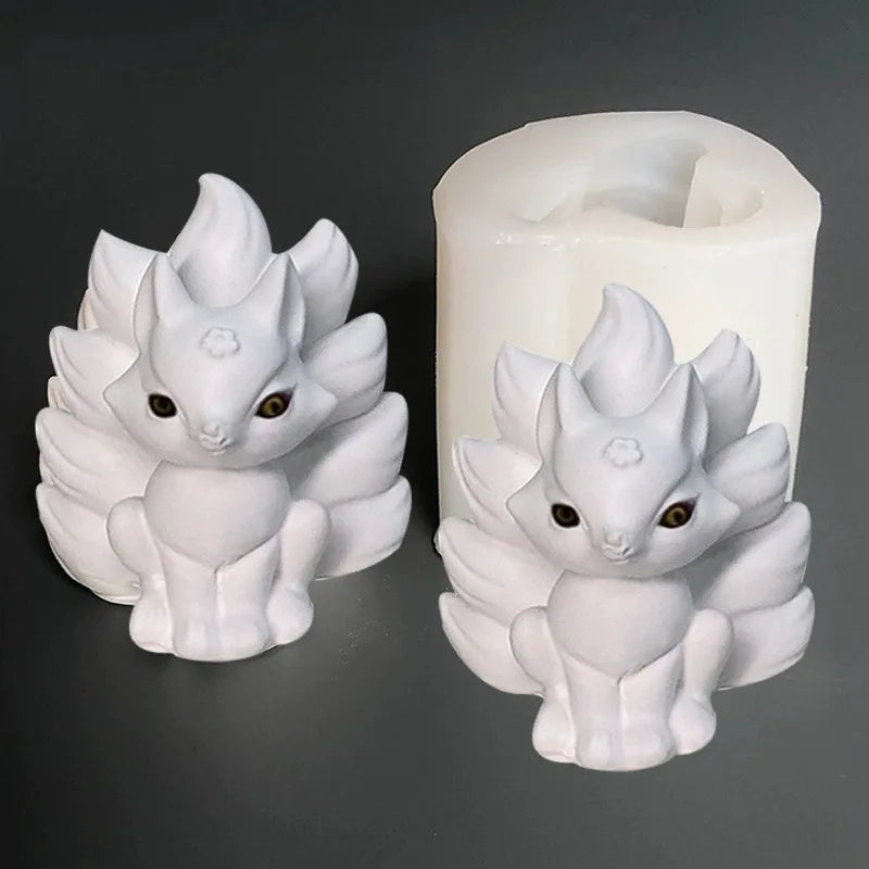Nine-Tail Fox Silicone Mold – Candle, Resin & Gypsum