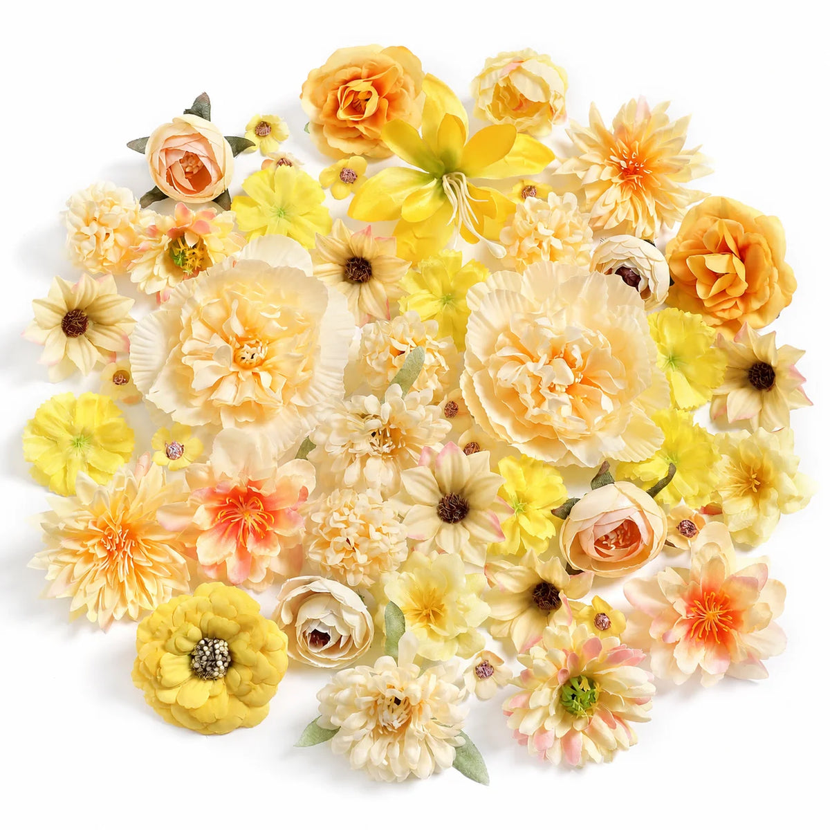 48-Piece Silk Artificial Flower Heads | DIY Décor Set