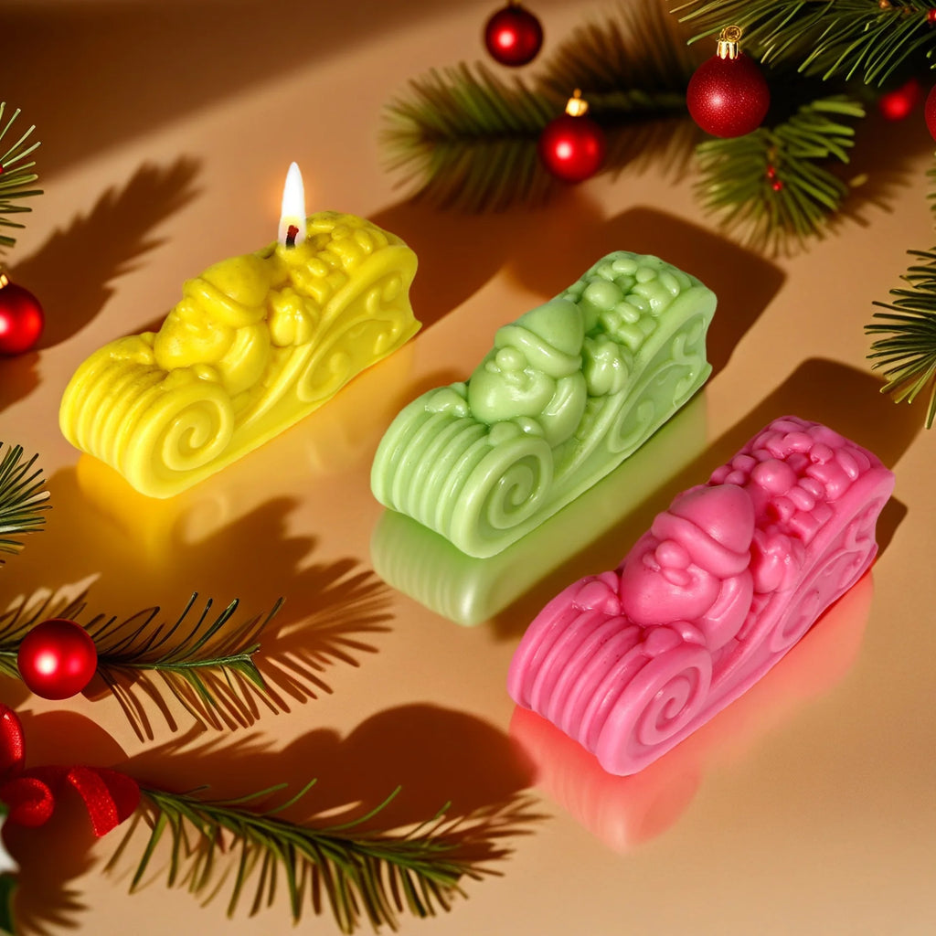 Santa Claus Sled Silicone Candle Mold – DIY Christmas Craft