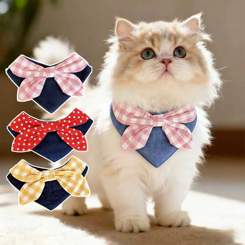 Pet Triangle Scarf Bib – Cat & Dog Bandana 3 Cute Patterns
