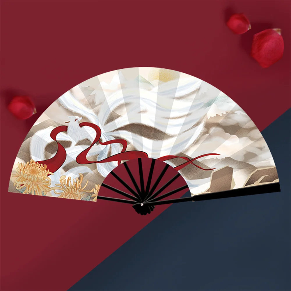 Shanhaijing Silk Folding Fan – 8" Hanfu Dance & Stage Prop
