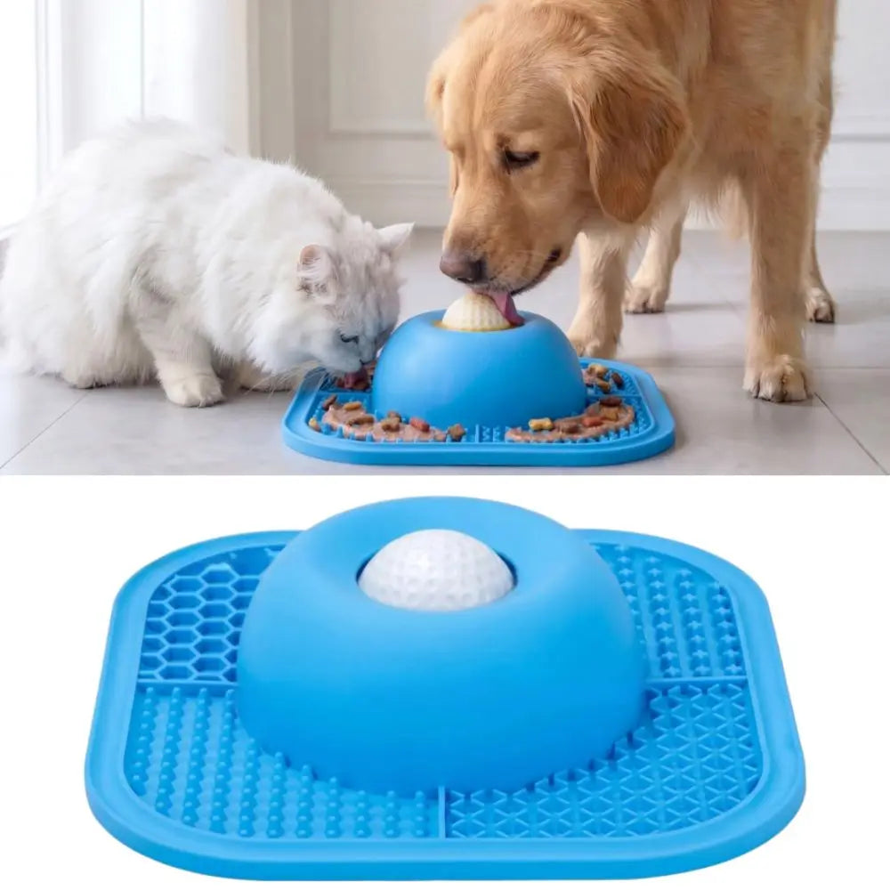 Resin Slow Feeder Dog Bowl – Anti-Slip Lick Mat & Rolling Ball