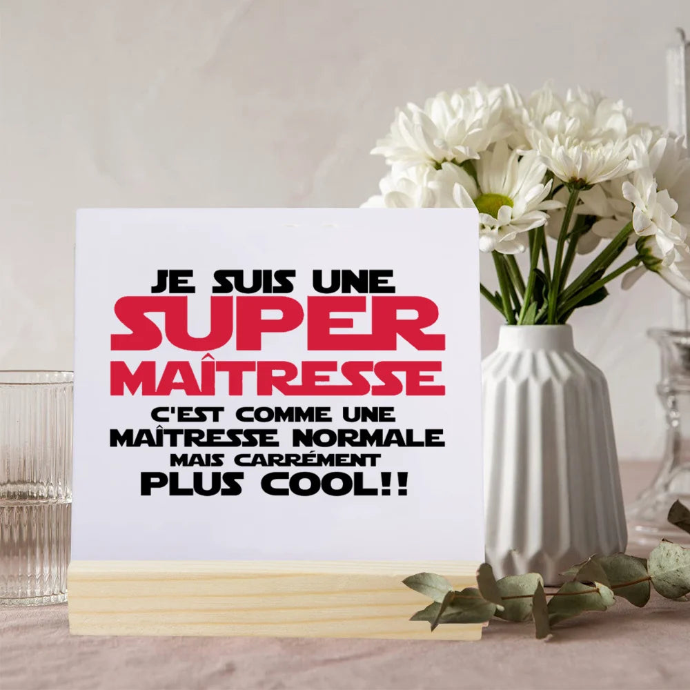 Merci Maîtresse Ceramic Plaque Sign – Teacher Thank You Gift