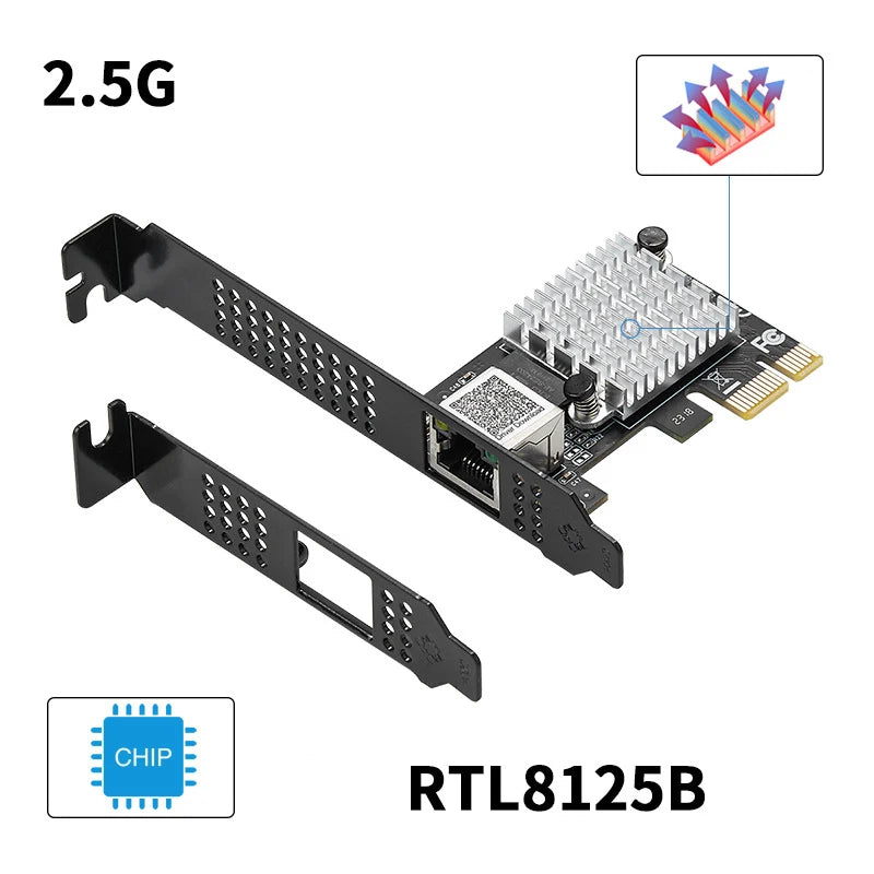 2.5G PCIe Network Card RTL8125 RJ45 Ethernet Adapter