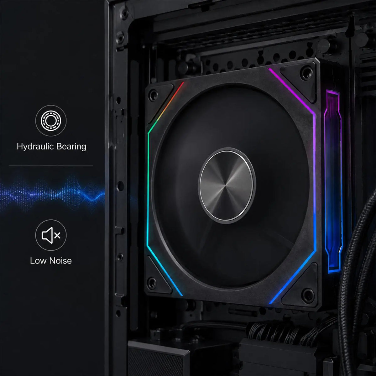 BAPPSUS 12cm ARGB Silent PC Case Fan – Infinity Mirror Cooler