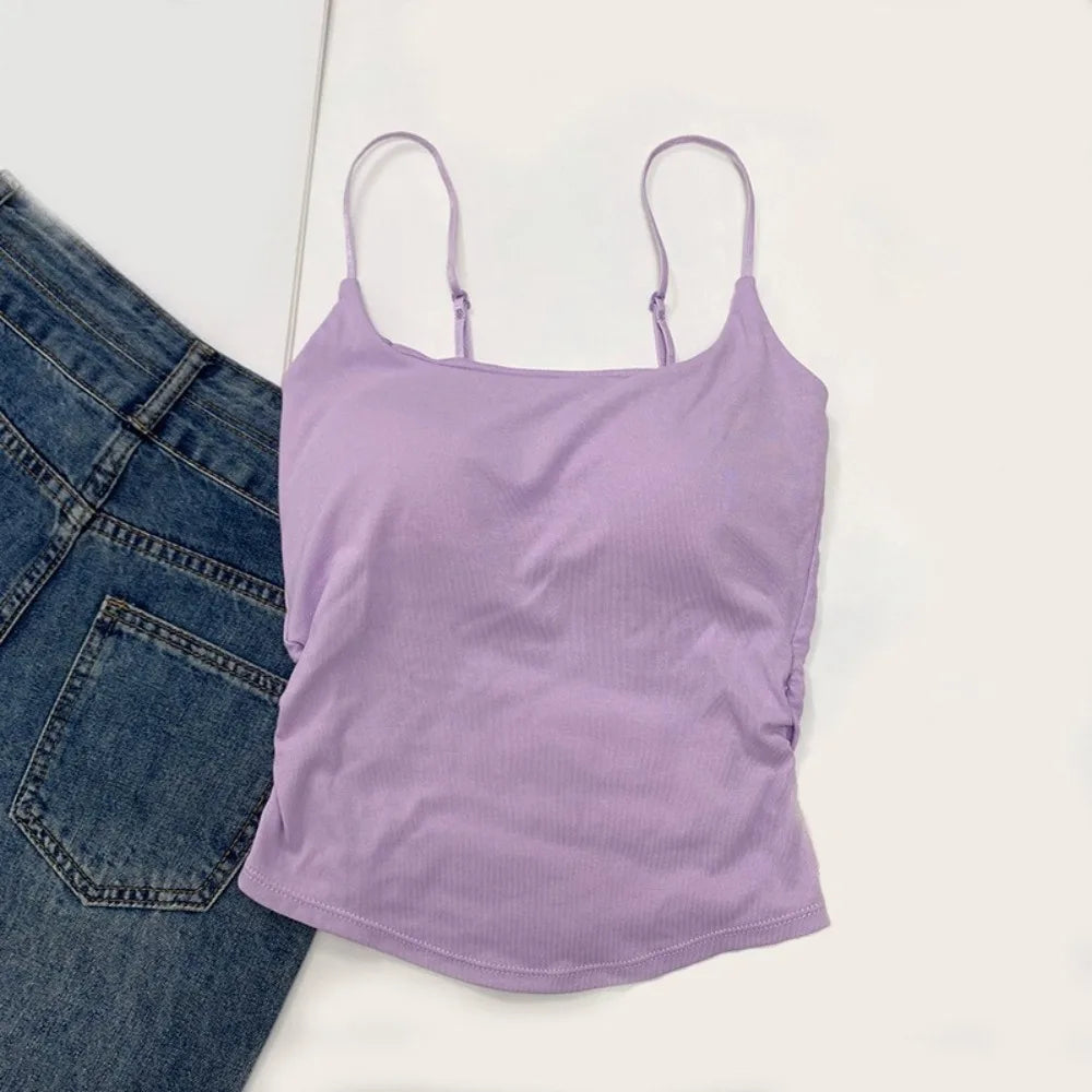 Women's Padded Camisole Suspender Vest – Slim Fit Tank Top