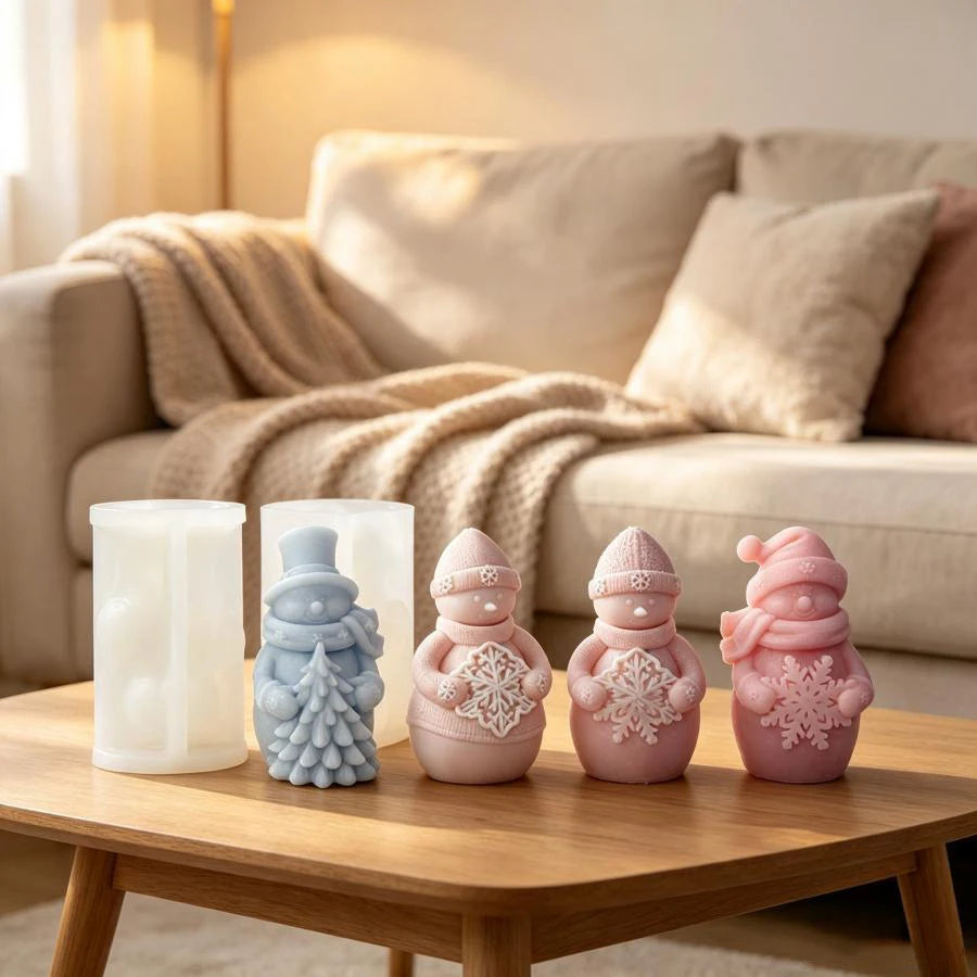 3D Santa Claus Snowman Silicone Candle Mold – Christmas DIY