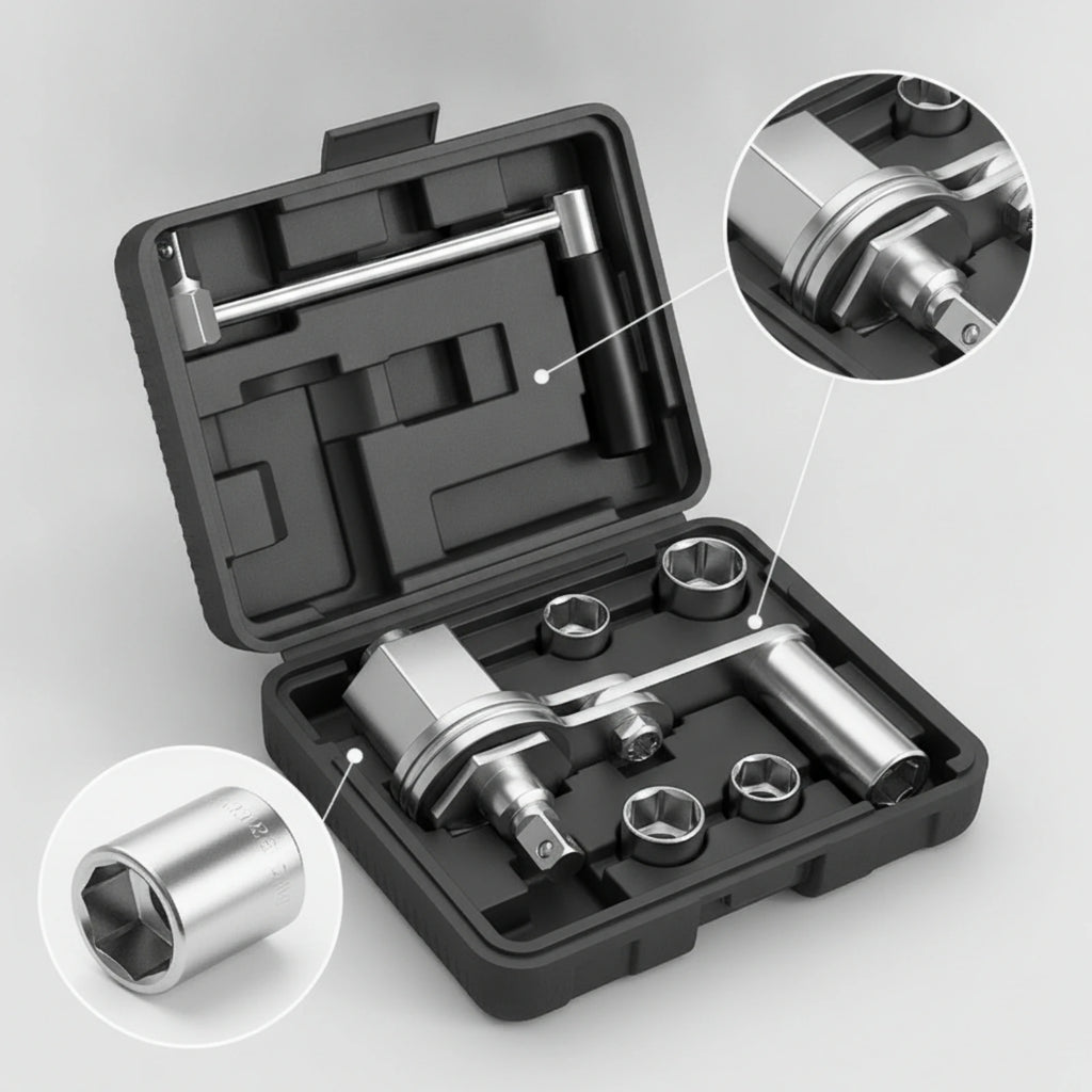 Lug Nut Wrench & Socket Set – Compact Labor-Saving Tire Tool