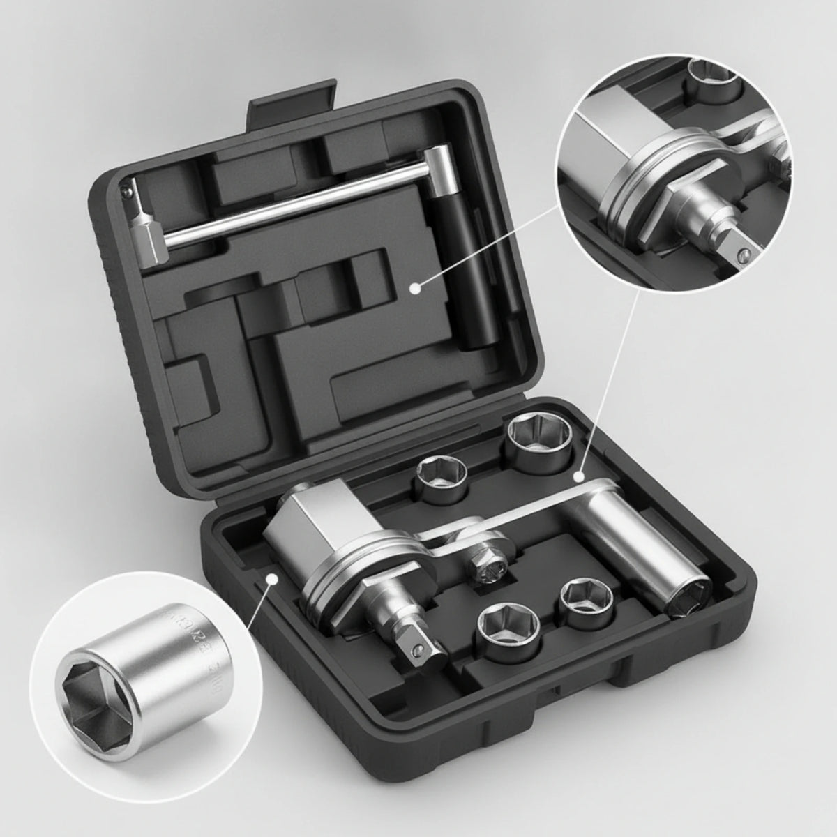 Lug Nut Wrench & Socket Set – Compact Labor-Saving Tire Tool