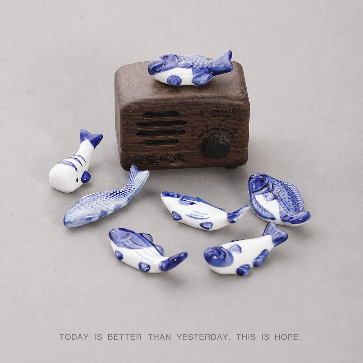 Fish-Shaped Ceramic Chopstick Rest & Pen Holder | Desk Décor