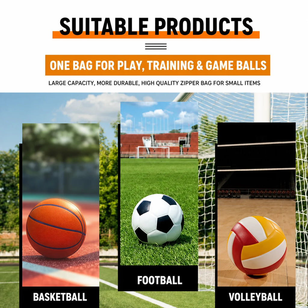 Large Mesh Sports Ball Bag – 25L Lightweight Shoulder Bag