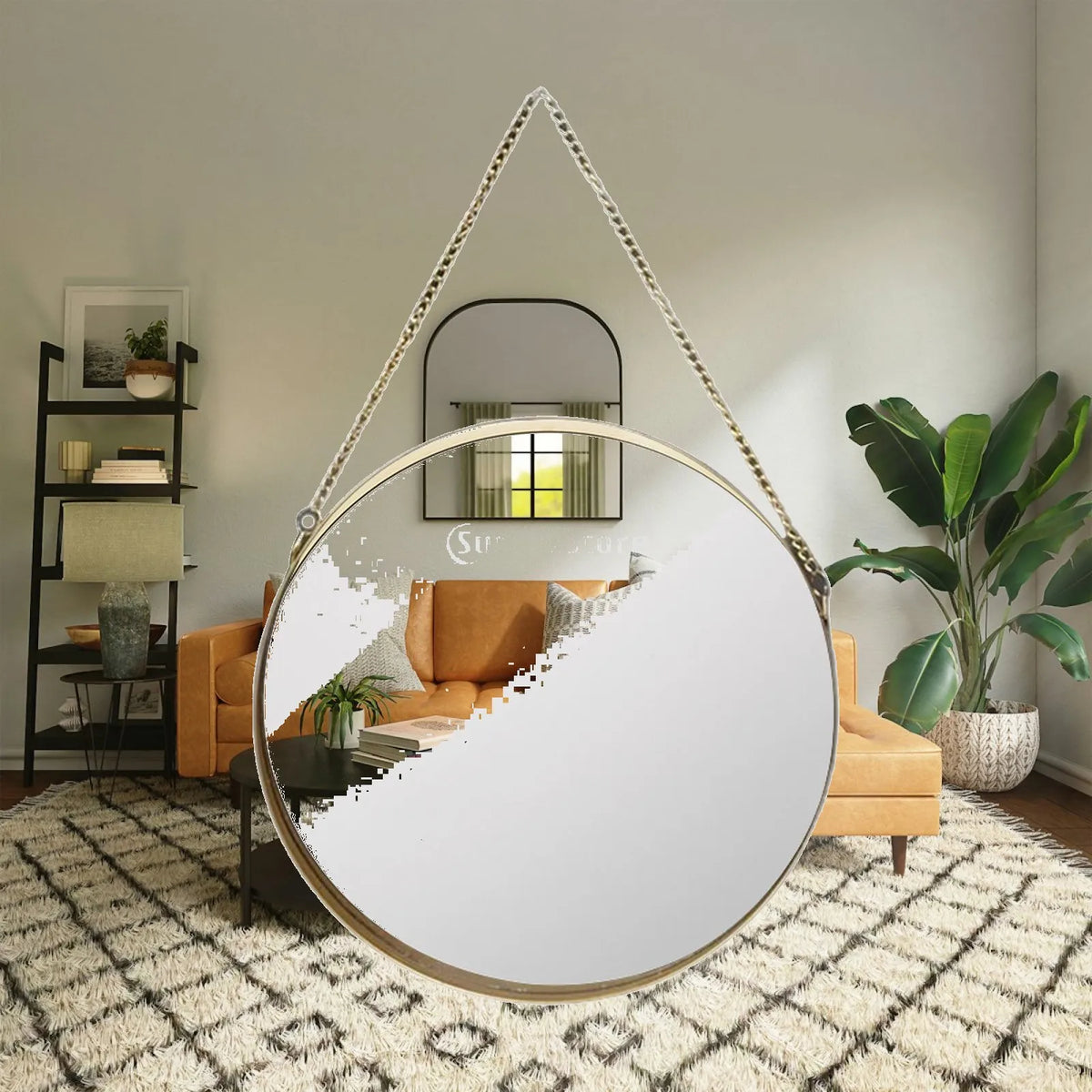 Kesoto Gold Round Wall Mirror – Boho Bedroom & Living Room