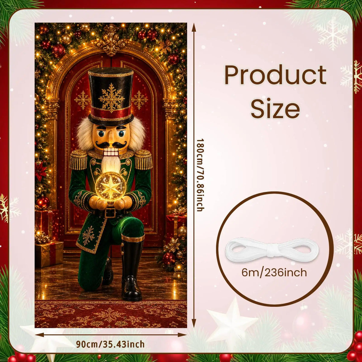 Christmas Photo Backdrop Banner – Red & Green Holiday Party