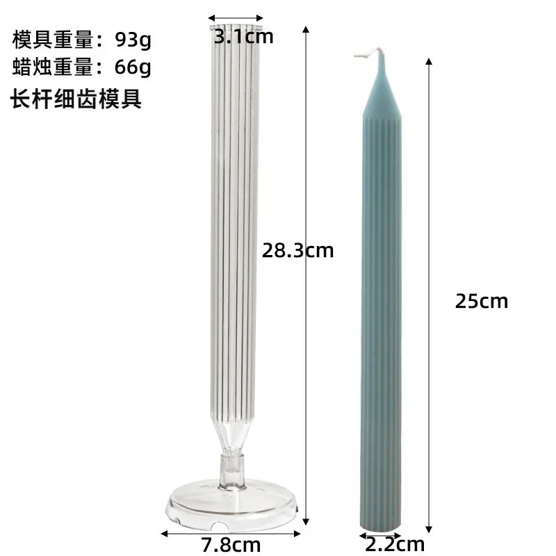 Striped Cylinder Candle Mold – DIY Acrylic Candle Making Kit