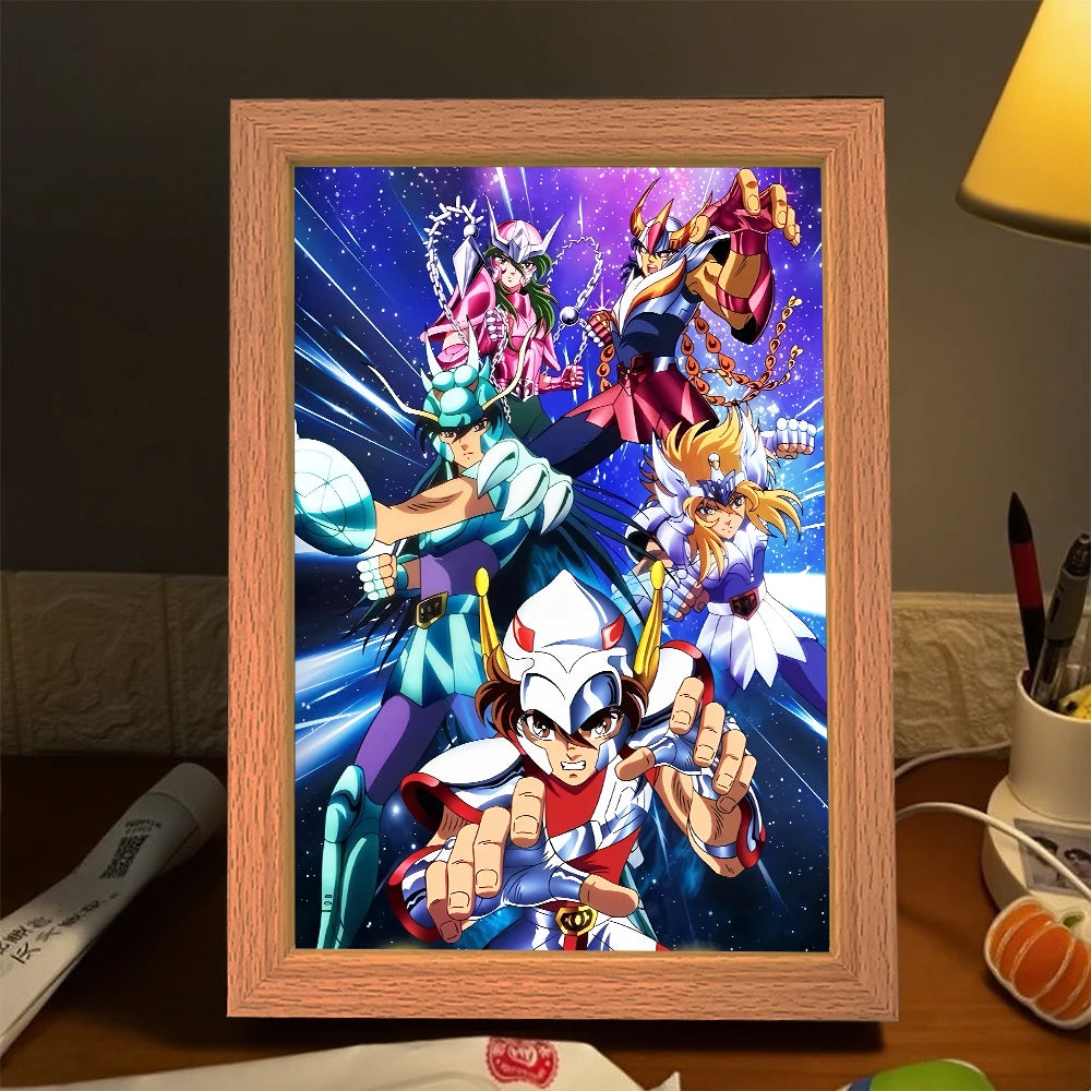 Saint Seiya Anime LED Light Painting | Bedroom Decor Gift